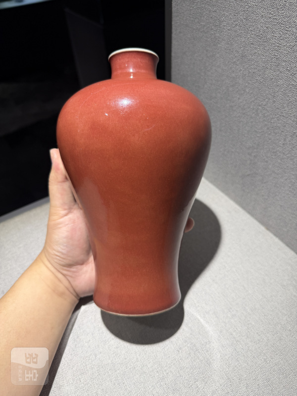 清雍正 豇豆红式釉梅瓶 - 图5